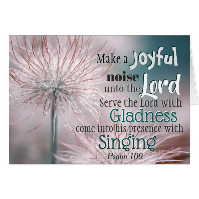 Psalm 100:1 Gör ett glatt ljud i styrkortet Hälsningskort (Framsidan Horizontal)