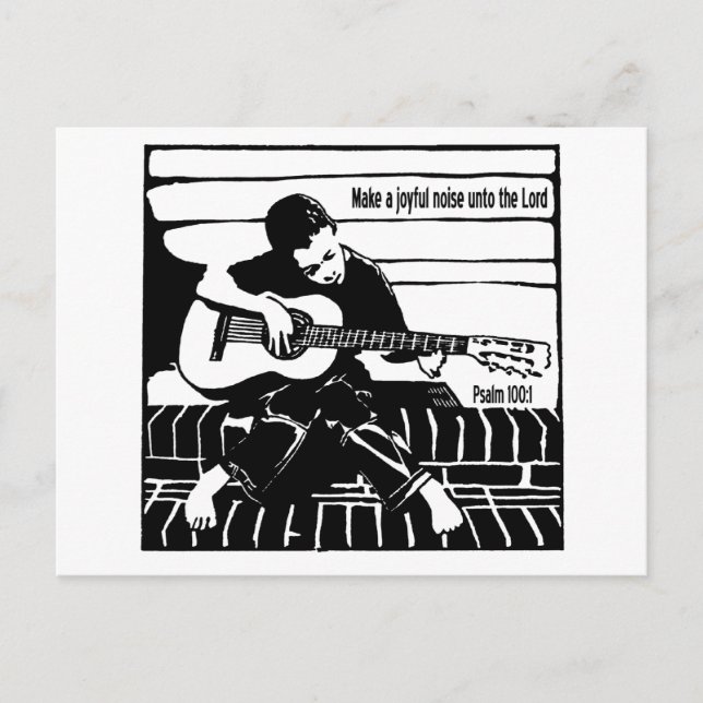 Psalm 100:1 vykort (Framsida)