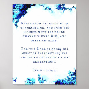 Psalm 100:4-5-vägg för Abstrakt av skript Poster