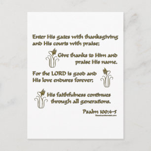Psalm 100:4-5 vykort