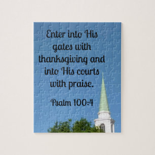 Psalm 100:4 Ange grinden med thanksgiving Pussel