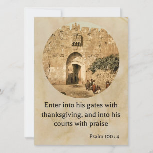 Psalm 100:4 på ett vackert bibliskt hälsningskort julkort