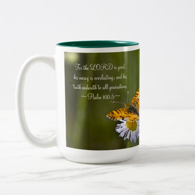 Psalm 100:5 Två-Tonad mugg (Vänster)