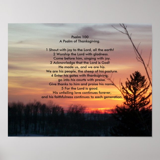 Psalm 100 A Psalm av Thanksgiving Poster (Framsidan)