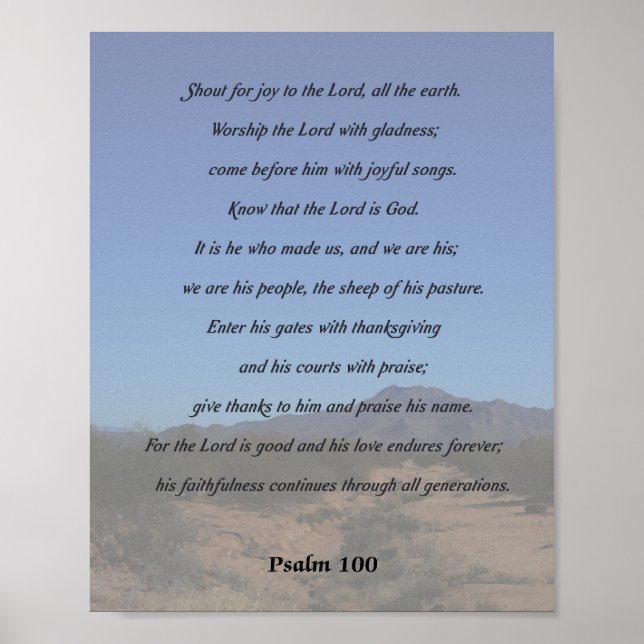 Psalm 100, Shout for joy Poster (Framsidan)