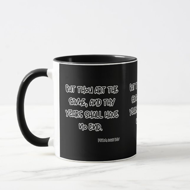 Psalm 102:27 KJV Bible Verse Two-Tone Mugg (Vänster)