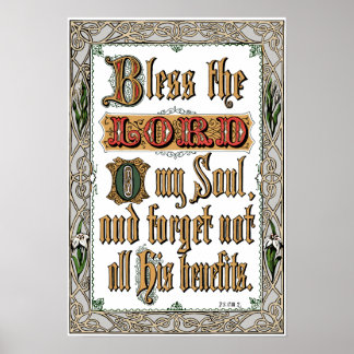 Psalm 103:2 Viktoriskt skriptPoster Poster