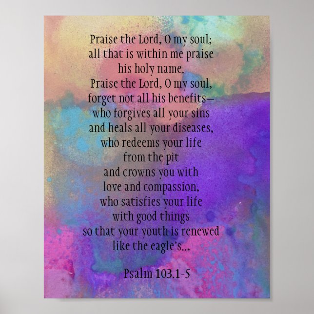 Psalm 103 Bless The Lord Poster (Framsidan)