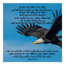Psalm 103 Poster med flytande eagle-glans