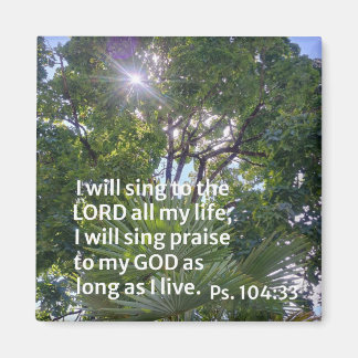 Psalm 104:33 Jag vill sjunga till Herren så länge Magnet