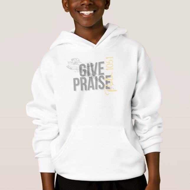 Psalm 105:1 Christian T-Shirt - "Ge Pising" (Framsida)