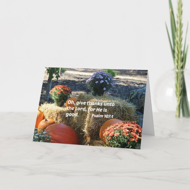 Psalm 107:1 Åh ge tack till Herren... (Framsida)