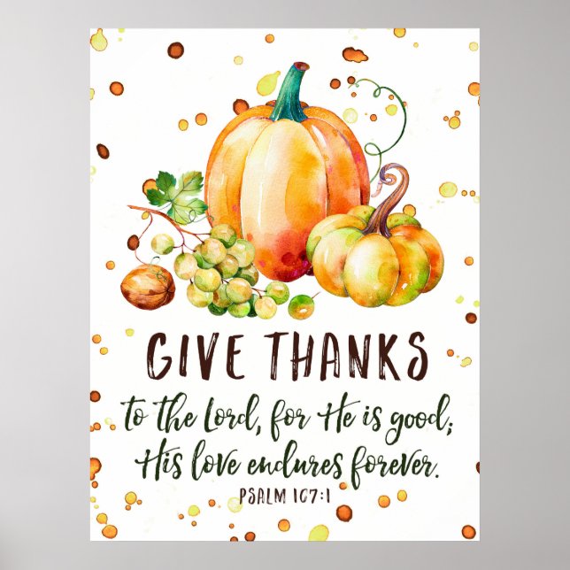 Psalm 107:1, Ge tack Fall Poster (Framsidan)