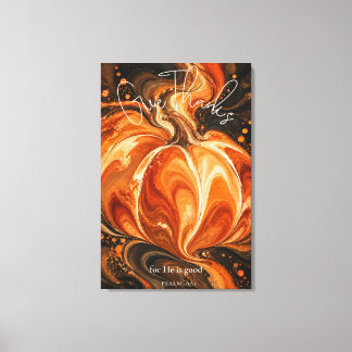 Psalm 107:1 Ge tack Kristallig pumpadesign Canvastryck