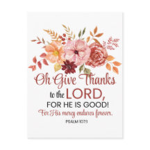 Psalm 107:1 Oh tacka Herren Blommig Höst