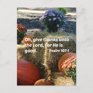 Psalm 107:1 Oj ge tack till Herren... Vykort