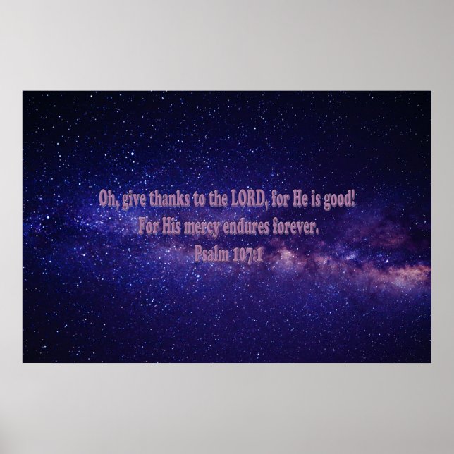Psalm 107:1 poster (Framsidan)