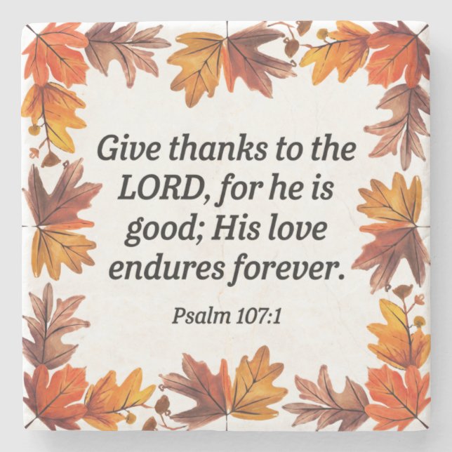 Psalm 107:1 stenunderlägg (Framsidan)