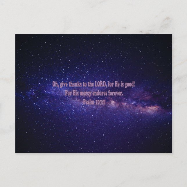 Psalm 107:1 vykort (Framsida)