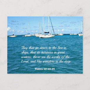 Psalm 107:23-24 De som går ner till havet... Vykort