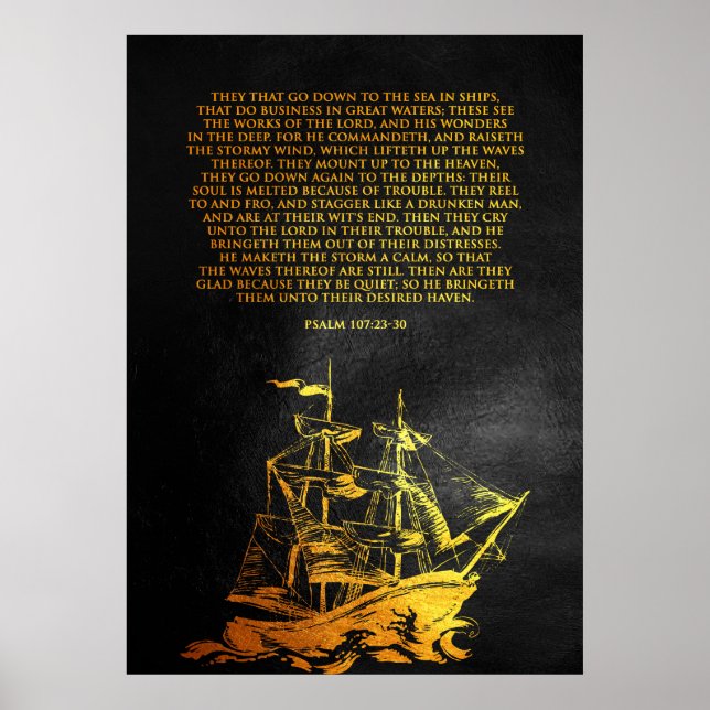 Psalm 107:23-30 Bibelverse Poster (Framsidan)