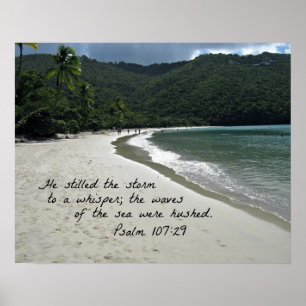 Psalm 107:29 Han dödade stormen... Poster