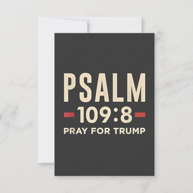 Psalm 109:8 Be för Trump Religion invigning  Tack Kort (Framsida)