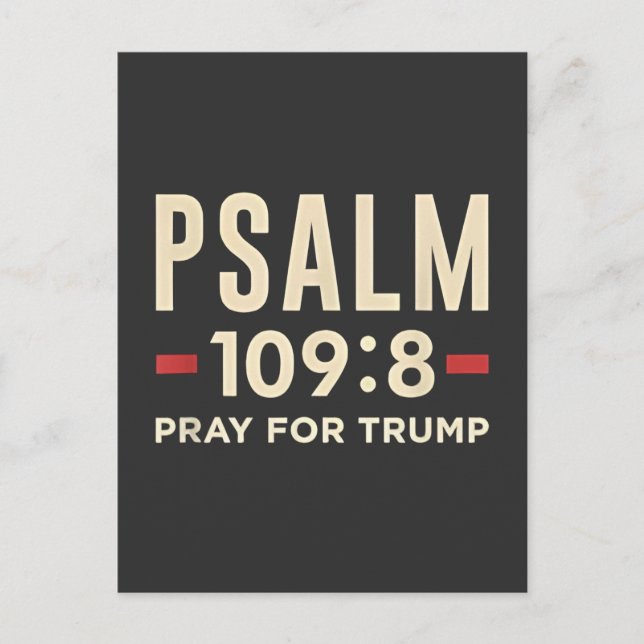 Psalm 109:8 Pray for Trump Religion inauguration Vykort (Framsida)