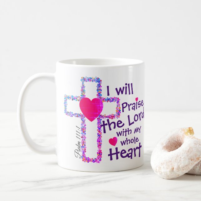Psalm 111,1 kaffemugg (Med munk)