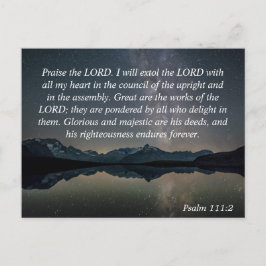 Psalm 111:2 Bible Verse Pising the Lord Nature Him Vykort