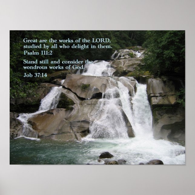 Psalm 111:2 Vattenfall Poster (Framsidan)