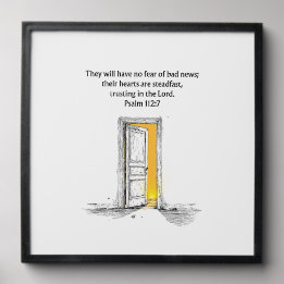 Psalm 112:7 Bibelvers Kristet dekoration Väggkonst