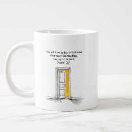 Psalm 112:7 Bibelvers Kristet Presentmugg Jumbo Mugg
