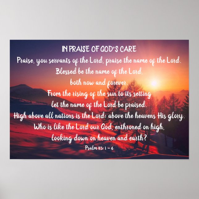Psalm 113: 1-6 Poster (Framsidan)