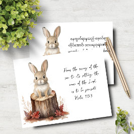 Psalm 113:3 Engelska Burmesiska Bunny Notecard Anteckningskort