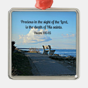 Psalm 116:15 julgransprydnad metall