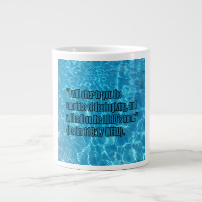 Psalm 116:17 WEBU Mugg Jumbo Mugg (Framsidan)