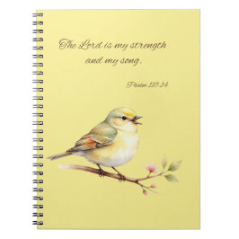Psalm 118:14 Gul Fågel Anteckningsbok
