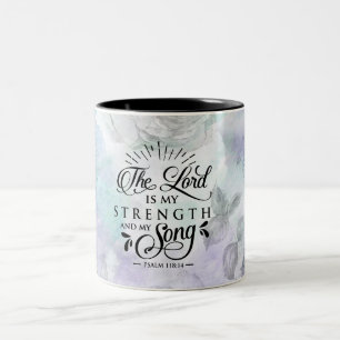 Psalm 118:14 Herren är min styrka och min Sång Två-Tonad Mugg