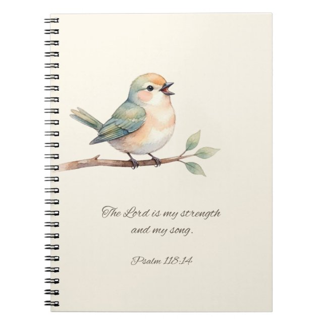 Psalm 118:14 med Fågel anteckningsbok (Framsidan)