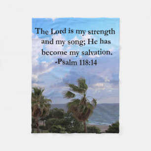 PSALM 118:14 SERENE OCEAN-FOTOKONSTRUKTION FLEECEFILT