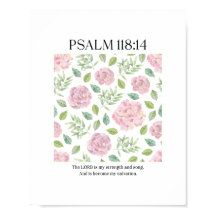 PSALM 118:1 Affisch - Herren är min styrka 