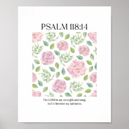 PSALM 118:1 Affisch - Herren är min styrka 