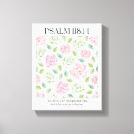 PSALM 118:1 Affisch - Herren är min styrka  Canvastryck