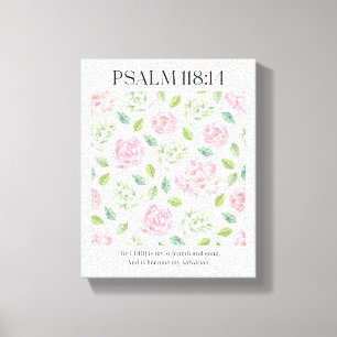 PSALM 118:1 Affisch - Herren är min styrka Canvastryck
