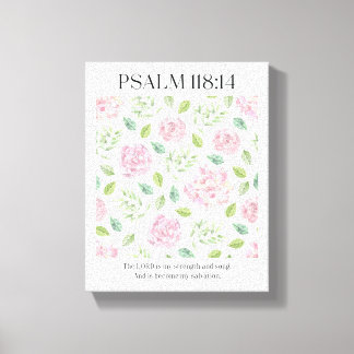 PSALM 118:1 Affisch - Herren är min styrka  Canvastryck