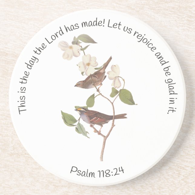 Psalm 118:24 Bibelvers och sparvpar Underlägg (Framsidan)