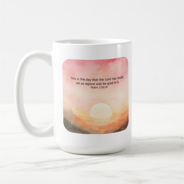 Psalm 118:24 Det är den dag som Herren har gjort Kaffemugg (Vänster)