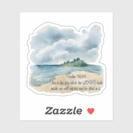 Psalm 118:24 Det här är dagen Cloudy Beach Scene Klistermärken