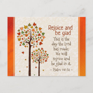 Psalm 118:24 Det här är dagen, hösten Träd Vykort
